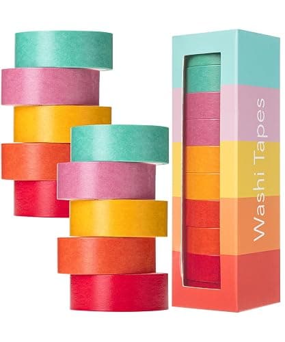Mr. Pen- Washi Tape Set, 10 Rolls, 5 Yards/Roll, Washi Tape for Scrapbook | Arts, Crafts, Journals and Planners, Summer Design - Image 1