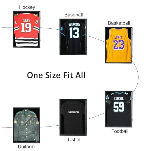 Jinchuan Jersey Frame Display Case Shadow Box Lockable with UV Protection for Baseball Basketball Football Soccer Hockey Sport Shirt thumbnail 4