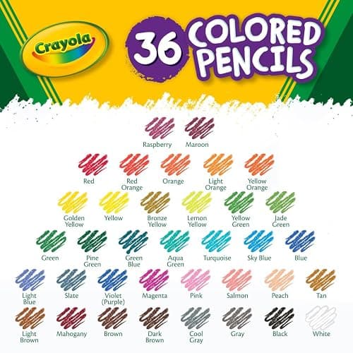 Crayola Colored Pencils (36ct), Kids Pencil Set, Pre-Sharpened Coloring Book Pencils for Kids & Adults, Arts & Crafts Supplies, Ages 3+ thumbnail 4