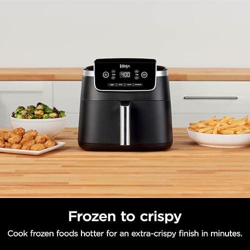 Ninja Air Fryer with Air Crisp | 5 QT Capacity fits up to 4lbs of Fries | 4-in-1 Pro Air Fry, Roast, Reheat, Dehydrate | 400°F Max Temp | 1750 Watts | W/Nonstick Basket & Crisper Plate | Grey | AF141 thumbnail 6