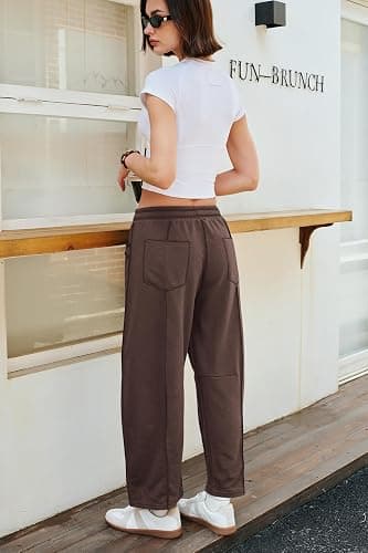Panadila Womens Barrel Pants Drawstring Wide Leg Sweatpants Baggy Summer Lounge Pants Casual Beach Trousers thumbnail 3