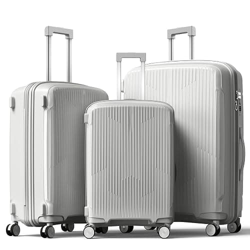 Nazhura Luggage Set, 3-Piece Hardside Suitcase Set, 20-inch Carry On, 24-inch, 28-inch Luggage - Image 1