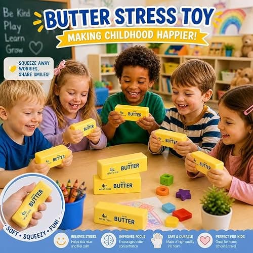 2-Pack Butter Squishy Stress Toy,2026 New Soft Novelty Toy,Realistic Butter Stick Fidget, Slow Rising Soft Squeeze Toy for Adults Stress Relief & Anxiety Relief (2PCS Yellow Butter 01) thumbnail 6