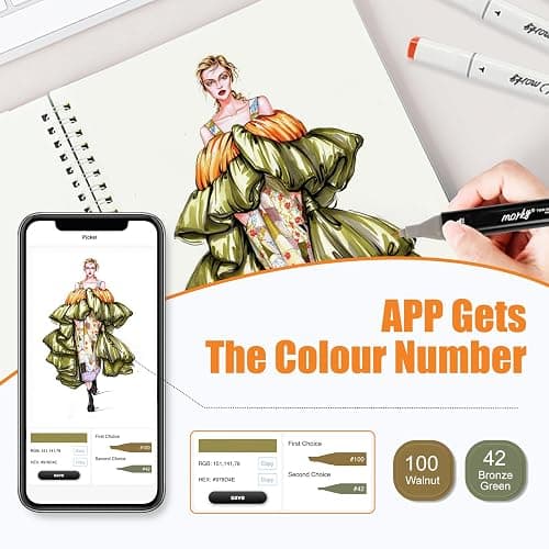 AEDAGA 168+2 Colours Alcohol Markers with Free App for Colouring, Alcohol Pens for Anime,Manga,Drawing,Sketching and Calligraphy, Art Supplies for Adults thumbnail 3