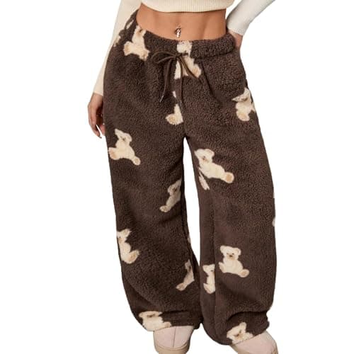 Leopard Pants Women Therian Fuzzy Pajama Pants Y2k Cheetah Pants Grunge High Waisted Fluffy Pants - Image 1