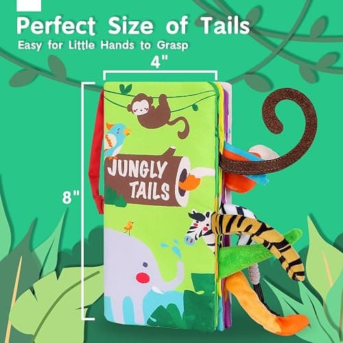 beiens Baby Books Toys, Touch and Feel Crinkle Cloth Book for Infant Baby 0-3-6-12-18 Months, Early Development Interactive Stroller Soft Toys, Newborn Gifts for Boys Girls thumbnail 2