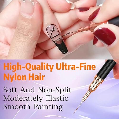 5pcs Nail Art Liner Brushes, Liner Brush For Nails Gel, Painting Art Design Brush Set Nail Dotting Drawing Tool For Long Lines, Thin Details, Fine Drawing Sizes 7/9/11/15/25mm（Black） thumbnail 5