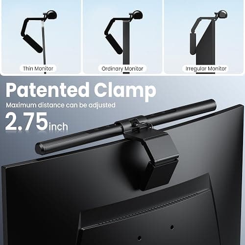 Quntis Computer Monitor Lamp, Screen Monitor Light Bar for Eye Caring, USB Reading LED Task Lamp with Auto-Dimming, Dimmable Light Bar, Touch Control, No Glare Space Saving Home Office Desk Lamps thumbnail 8