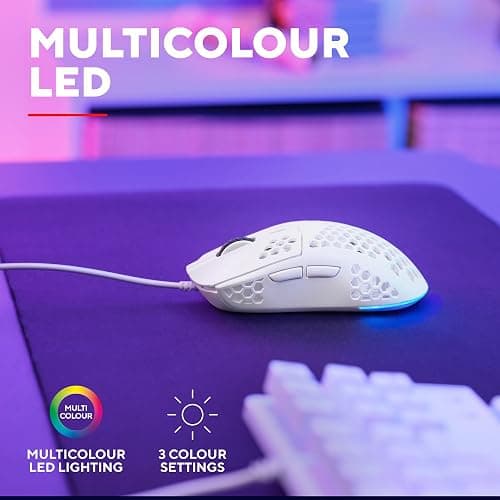 Trust Gaming GXT 928W Helox White Gaming Mouse, Superlight USB Wired Mouse 65g, Adjustable DPI (200-6400), Optical Sensor, 6 Programmable Buttons, RGB LED Lighting, Gaming PC Gaming Laptop Macbook thumbnail 6