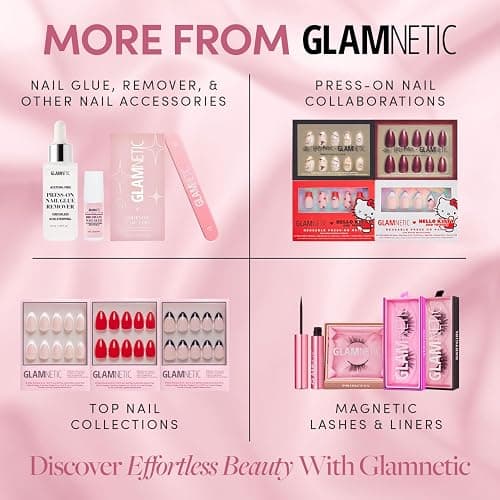 Glamnetic Press On Nails - French Pearl | Glossy, Short Almond French Tip Nails with 3D Accents, Salon Quality | 15 Sizes - 30 Nail Kit with Glue thumbnail 6