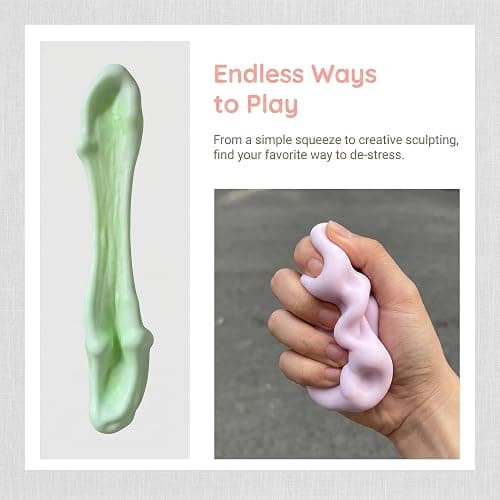 Shapeable Squishy Stress Ball - Vacuum Fillable Sensory Fidget Toy for Adults & Kids, Soft Elastic Squeeze Toy for Anxiety Relief, Calming Birthday Gift, Random Color thumbnail 5