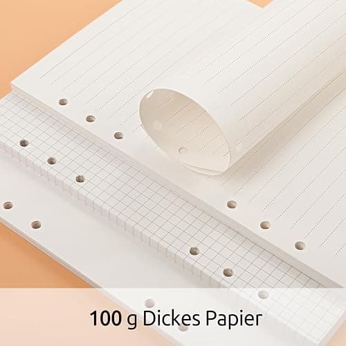 SKYDUE A5 Ringbuch Nachfüllbar, Papier Liniert 135 Blätter, Ringbucheinlagen Ringbuchblätter Für 6-Loch Ringbücher, 21x14.2cm thumbnail 4