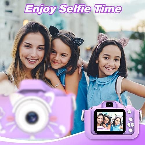 Goopow Kids Camera Toys for 3-8 Year Old Girls Boys,Children Digital Video Camcorder Camera with Cartoon Soft Cover, Best Chritmas Birthday Festival Gift for Kids - 32G SD Card Included thumbnail 4