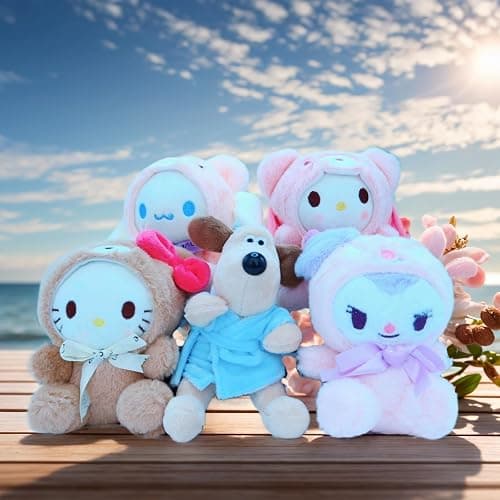 Cartoon Bag Charms Cute Plush Keychain for Women Girls, 5" Soft Backpack Key Chain Cute Stuffed Animals Bag Keychain thumbnail 6