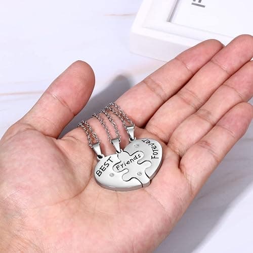 OIDEA Stainless Steel Friendship Best Friends Forever Messages Puzzle Necklaces for Mother's Day Gifts,with Chains Included thumbnail 6