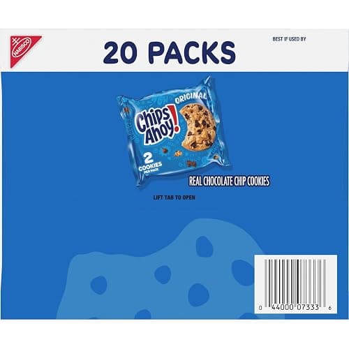 CHIPS AHOY! Original Chocolate Chip Cookies, 20 Snack Packs (2 cookies per pack) thumbnail 18