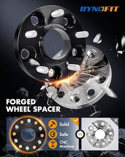 dynofit 5x4.5 Hubcentric Wheel Spacers 1" for Hon-da Accord Civic Acura CR-V HR-V Element Crosstour | Set of 4pcs 25mm Wheel Adapter for TL TLX CSX ILX TSX CL 64.1mm Bore M12x1.5 Studs thumbnail 7