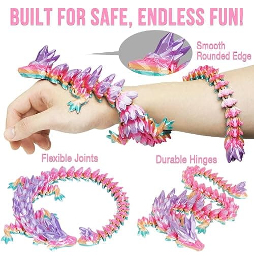 Small Dragon Eggs with Dragon Inside, 3D Printed Surprise Funny Gifts for Kids, Articulated Dragon Fidget Toys for Adults, Executive Desk Toys Office Room Décor (Pastel Rainbow) thumbnail 4