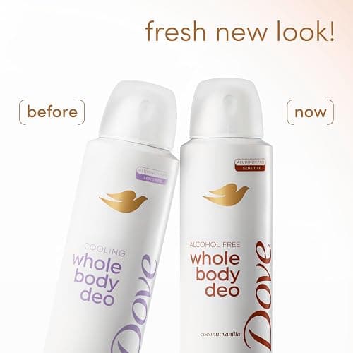 Dove Whole Body Deodorant Spray for Women, Alcohol Free, Scent: Coconut Vanilla, 4 oz thumbnail 3