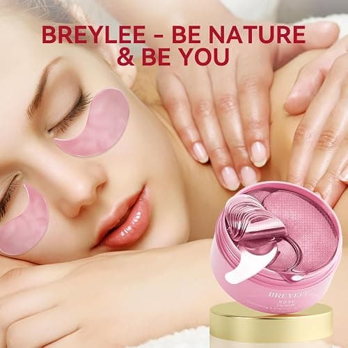 BREYLEE Rose Eye Mask– 60 Pcs, Under Eye Patches, Patches For Puffy Eyes,Hydrates, Improves And Firms The Eye Area, Suitable For Both Women And Men. thumbnail 9