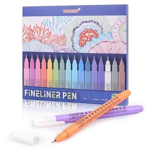 HANKU 0.38mm Fine Point Pen,16 Pack Colored Fineliner Bible Pens No Bleed Through,Extra Fine Tip Marker Pens for Bullet Journaling,Planner,Coloring,Bible Study Back to School Office Supplies thumbnail 7