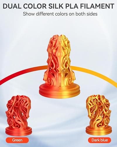 Epelay PLA 3D Printer Filament 1.75mm, Red Gold Dual Color Silk PLA, Shiny Silk 3D Printing Filament, Smooth Flow High Precision, Neatly Wound, +/-0.02mm, 1kg (2.2lbs), Fits FDM Printers thumbnail 5
