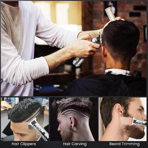 Fannas Hair Clippers for Men, Professional Hair Trimmer Barber Cordless Zero Gapped Hair Clippers with LCD Display, Mens Gifts Beard Trimmer T Liners Shavers Edgers Clipper for Hair Cutting - Silver thumbnail 6
