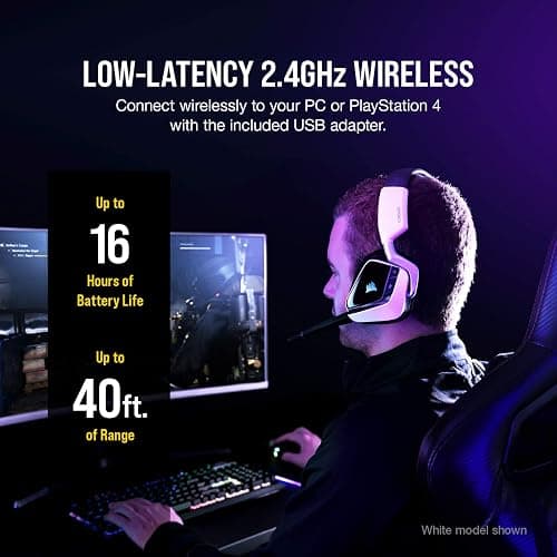 Corsair Void RGB Elite Wireless Gaming Headset – 7.1 Surround Sound – Omni-Directional Microphone – Microfiber Mesh Earpads – Up to 40ft Range – iCUE Compatible – PC, Mac, PS5, PS4 – Carbon thumbnail 5