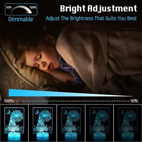 Uyeyuy Creative 3D Illusion lamp Castle Night Light with Remote & Smart Touch 7 Colors + 16 Colors Changing Dimmable Castle Kids Night Light 2-12 Year Old Boy or Girl Christmas Brithday Gifts thumbnail 4