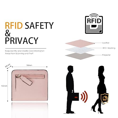 Toughergun Wallet Women Rfid Blocking Small Compact Bifold Luxury Leather Pocket Wallet Ladies Mini Purse with ID Window thumbnail 7