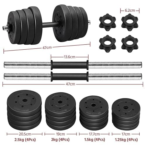 Yaheetech 30KG/25KG/20KG/15KG Adjustable Dumbbells Weight Set for Men/Women | 2x15kg/2x12.5kg/2x10kg/2x7.5kg Free Weights Dumbbells Set, Easy Weight Changes, Fullbody Strength Training for Home Gym thumbnail 3