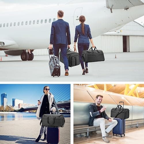 Garment Duffle Bags for Travel, Bukere Convertible Carry on Garment Duffel Bag for Men Women, Shoe Compartment, 2 in 1 Hanging Dress Suitcase Suit Travel Bags, Midnight Grey thumbnail 9