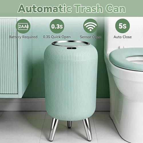 Procade Motion Sensor Trash Can with Lid,3 Gallon/11L Small Bathroom Garbage can,Blue Wastebasket Touchless Trashcan with Removable Leg,Automatic Trash Bin for Bedroom,Toilet, Office, rv, Living Room thumbnail 3