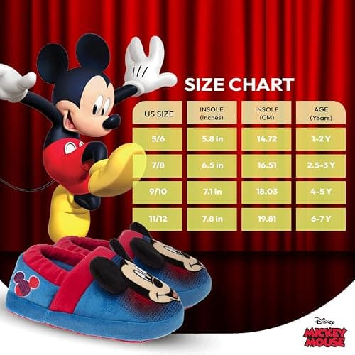 Disney Boys’ Mickey Mouse Cozy Plush Fuzzy Non-Slip Non-Skid Slippers for Boys (Toddler/Little Kid) thumbnail 6