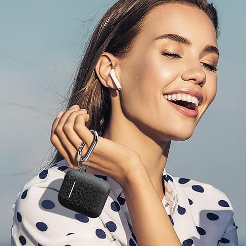 DGege for Airpod Case &2nd Generation Leropard Engraved Skin Cover Compatible with Apple AirPods 2nd/1st Charging Case,Cute Soft Silicone Full Protective, Front LED Visible, Black thumbnail 4