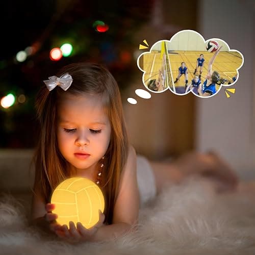 Olee Odee Volleyball Night Light, Volleyball Lamp Light for Kids Room with Remote Control 16 Colors Changing Sport Fan Room Decoration Gifts for Boys,Girls,Volleyball Lover (5.9 inches) | Remote Control, 16 Colors Changing, Kids Room Decoration, Sport Fan Gift Christmas Stocking Stuffer thumbnail 2