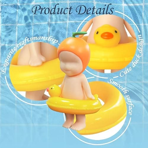 Kaitiaki 2PCS Mini Duck Floaties for Sonny Angel, Cute Yellow Duck Resin Swim Rings Accessories Fits 3 Inch Dolls, Decorative Display Props Clothes for Collectors, Doll Not Included thumbnail 3
