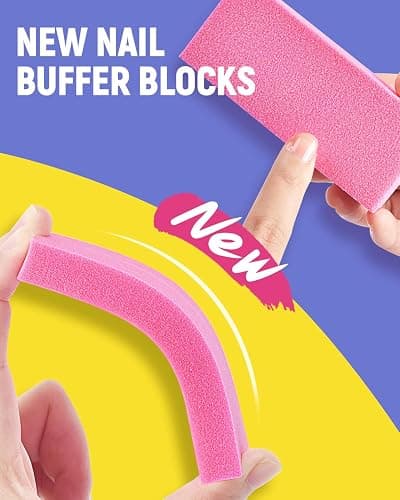MORGLES Nail File and Buffer Blocks with Nail Care Kit, 13 Pcs Manicure Kit for Women with Milk and Honey Cuticle Oil and Cuticle Trimmer Set thumbnail 4