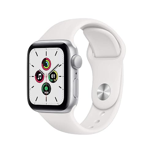Apple Watch SE (GPS, 40mm) - Silver Aluminum Case with White Sport Band (Renewed) - Image 1