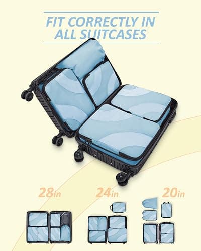 BAGSMART Compression Packing Cubes, 6 Set/4 Set/2 Set Travel Packing Cubes for Carry on Suitcases, Compression Suitcase Organizers Bag Set & Travel Cubes for Luggage, Lightweight Packing Organizers thumbnail 3