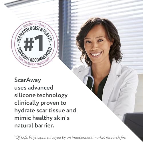 ScarAway Acne Scar Treatment, Clear Silicone Scar Gel, 100% Medical-Grade, Helps Improve Size, Color & Texture of Post-Acne Hypertrophic & Keloid Scars on Face & Body, Water Resistant, 15 grams thumbnail 3