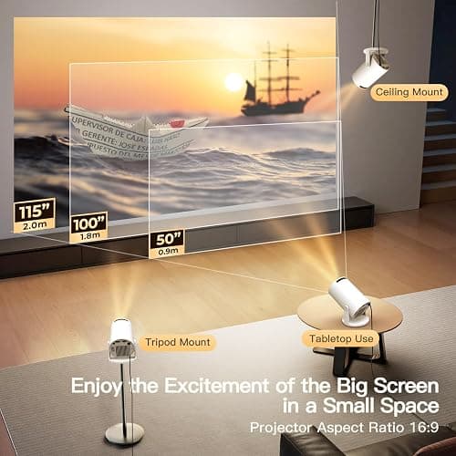 [Built-in Apps & 2026 Upgraded] WEMI Mini Portable Projector Mini Projecteur Portatif with WiFi 6 and Bluetooth 5.4 for Bedroom Smart Movie for iPhone Cell Phone Android OptiBarrel 500 thumbnail 8