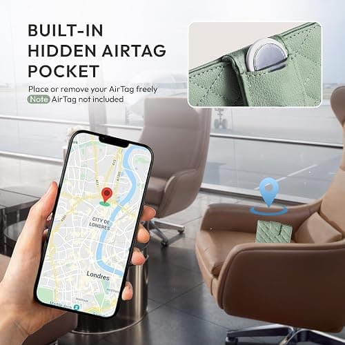 Passport Holder for Travel RFID Passport Holder with Airtag Compact Leather Passport Cover Case with Card Holders SIM Slots Passport Wallet for Women Men Airport Essentials Gift thumbnail 5