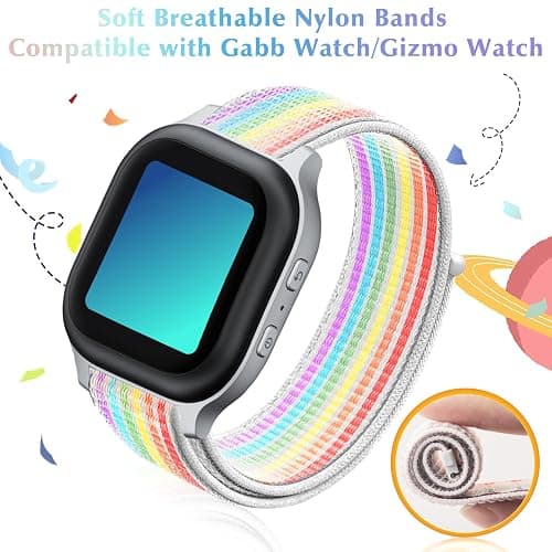 Kuaguozhe 3 Pack Replacement Nylon Bands Compatible with Gabb Watch 3e 3 2 1/ Gizmo Watch 3 2 1/Cosmo JrTrack Watch, Hook & Loop Design Easy to Put On & Off, Breathable & Washable thumbnail 3