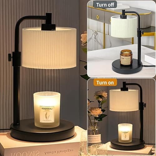 NITOWOLF Candle Warmer Lamp with Timer, Candle Wax Warmer Adjustable Height Candle Lamp Warmer for Jar Candles, Christmas Gifts House Warming Gifts for Women (Black-Upgrade) thumbnail 7