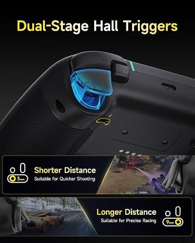 EasySMX X05Pro Wireless PC Controller – Quiet-Press Buttons, 2-Stage Impulse Triggers, 2 Programmable Buttons, Hall Joysticks, 1000mAh Battery, 1000Hz Polling Gaming Controller for PC/Switch/Android/iOS thumbnail 3