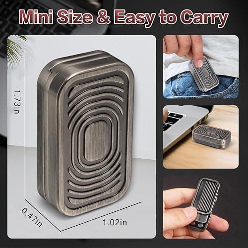 D.G.PLAYER Triple Fidget Slider, Magnetic Metal Fidget Toys Adults Anxiety EDC Cool Gadgets Sensory Toys for Relieve Stress, Tension, Anxiety (Silver-Grey) thumbnail 2