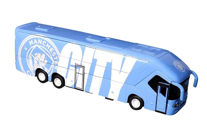 Manchester City Official Collectible Miniature Team Bus – Premium Die-Cast Soccer Bus Toy with Friction Power Engine – Man City Fan Gift Display Model – Licensed Football Merchandise thumbnail 3