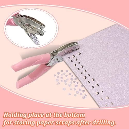 CheeMuii 3 Pieces Metal Handheld Paper Punch Single-Hole Tag Punch Set with Plastic Handle for Circle Holes for DIY Craft Tag thumbnail 4