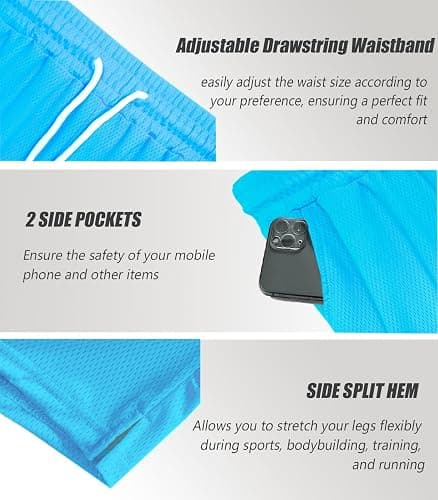 Waghaw Mens Mesh Shorts 6Inch/9Inch Inseam Mens Athletic Shorts Breathable Fabric for Gym and Workouts thumbnail 4